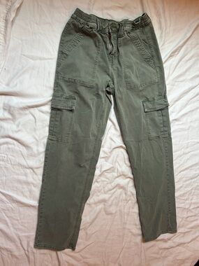 American Eagle Outfitters Olive Green Cargo Pants with Drawstring Waist